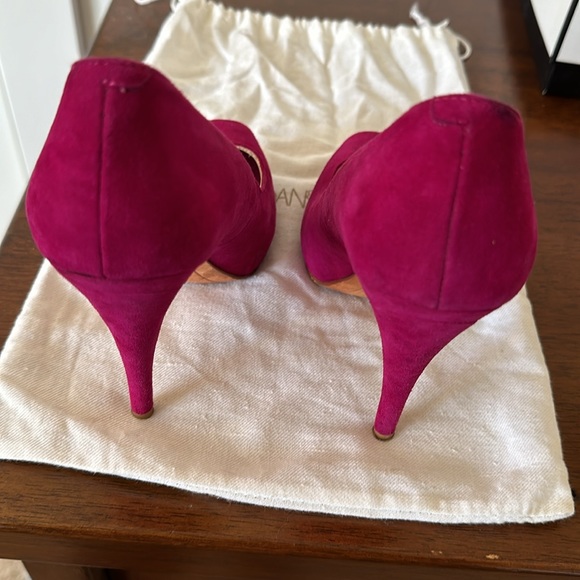 Joan and David fuschia peep toe pumps size 5.5 - Picture 6 of 9